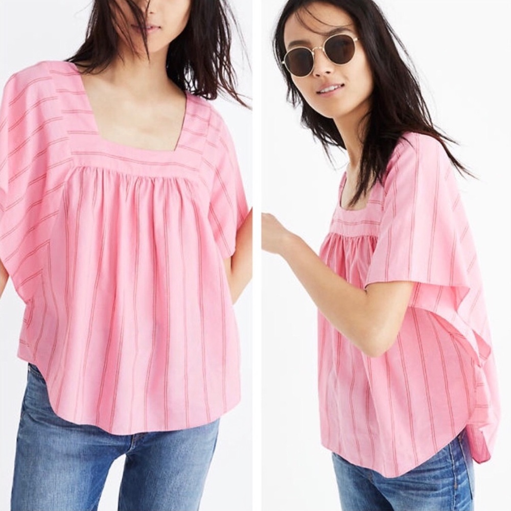 Madewell Butterfly Top in Cecilia Pink Stripe